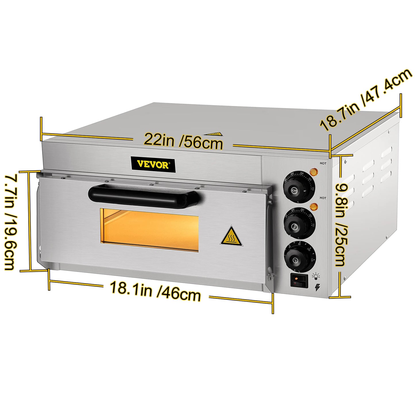 Vevor kommerziellen elektrischen Pizza ofen 14 "Single Deck Layer 110-1300w/220v-2000w und Regal Mehrzweck-Pizza bäcker