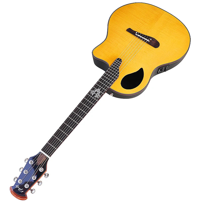 Ovation-Modell, 41-Zoll-Elektro-Akustikgitarre mit runder Rückseite, Cutaway-Design, 6 Saiten, Folk-Stil, mit Tonabnehmer