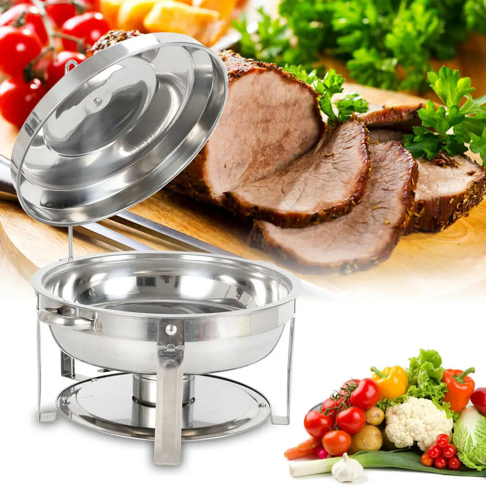 7,5 l Edelstahl Chafing Dish runder Lebensmittel wärmer Wärme behälter mit Deckel für Hotel Catering Buffet Party