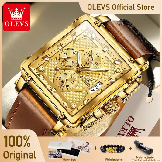 OLEVS Top Marke männer Uhren Luxus Platz Quarz Armbanduhr Original Wasserdichte Leucht Chronograph Uhr für Männer Relogio