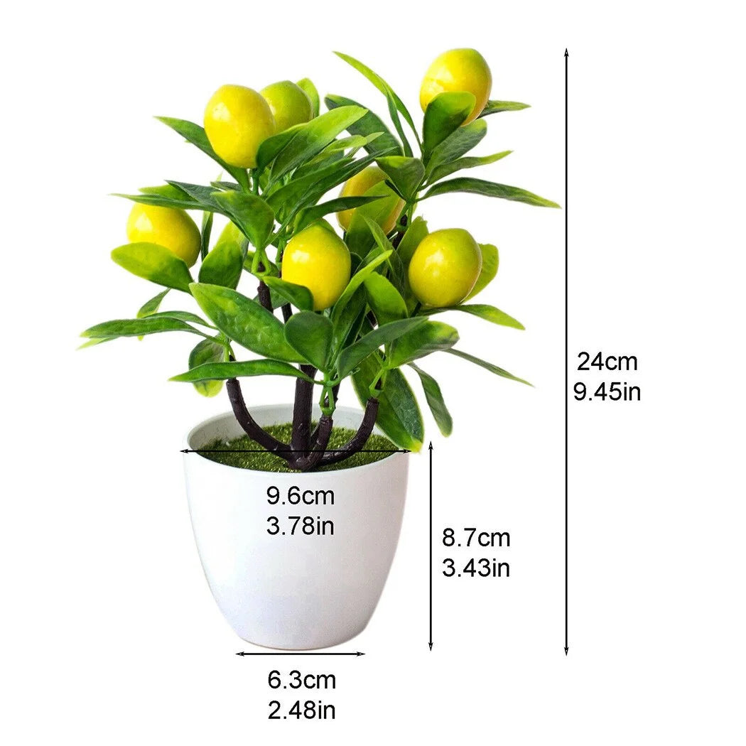 18CM Künstliche Obst Zitrone Simulierte Bonsai Hause Dekoration Topfpflanze Wohnzimmer Ornament Gefälschte Baum