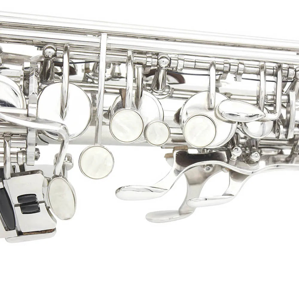 SLADE Eb Altsaxophon, weiße Muscheln, Tasten, Messingkörper, Altsaxophon-Set, Koffer, professionelles Saxophon-Zubehör, Holzblasinstrumente