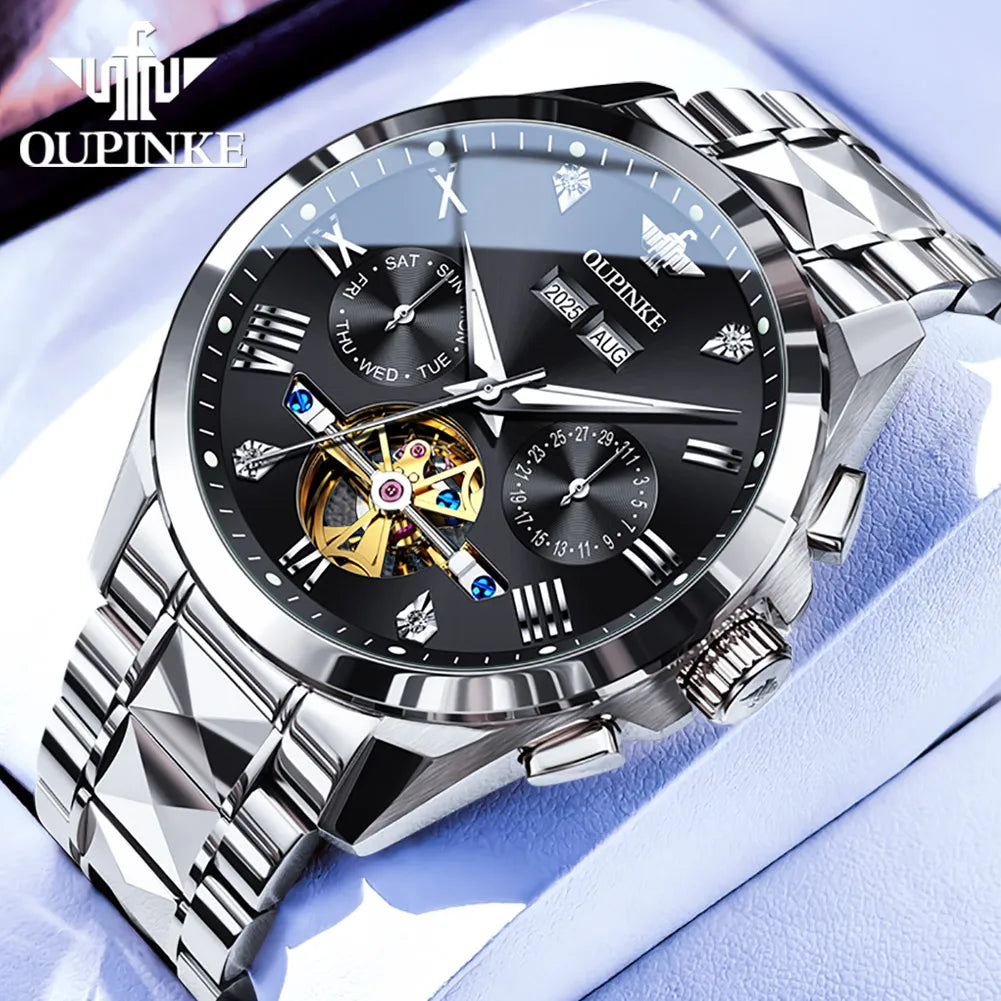 OUPINKE 3240 Herrenuhr Luxusmarke Automatische Mechanische Armbanduhr 50 Mt Wasserdichte Uhr Großes Zifferblatt Tourbillon Uhren Für Männer