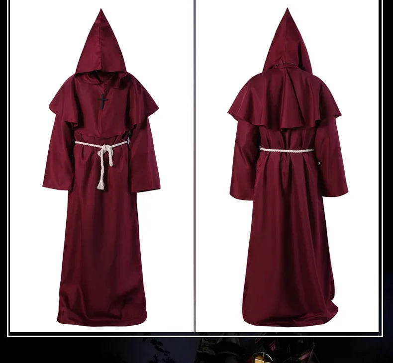 Neue Halloween Männer mittelalter liche Mönch Roben Mönch Kostüme Zauberer Kostüme Priester Kostüme Cosplay Kostüme