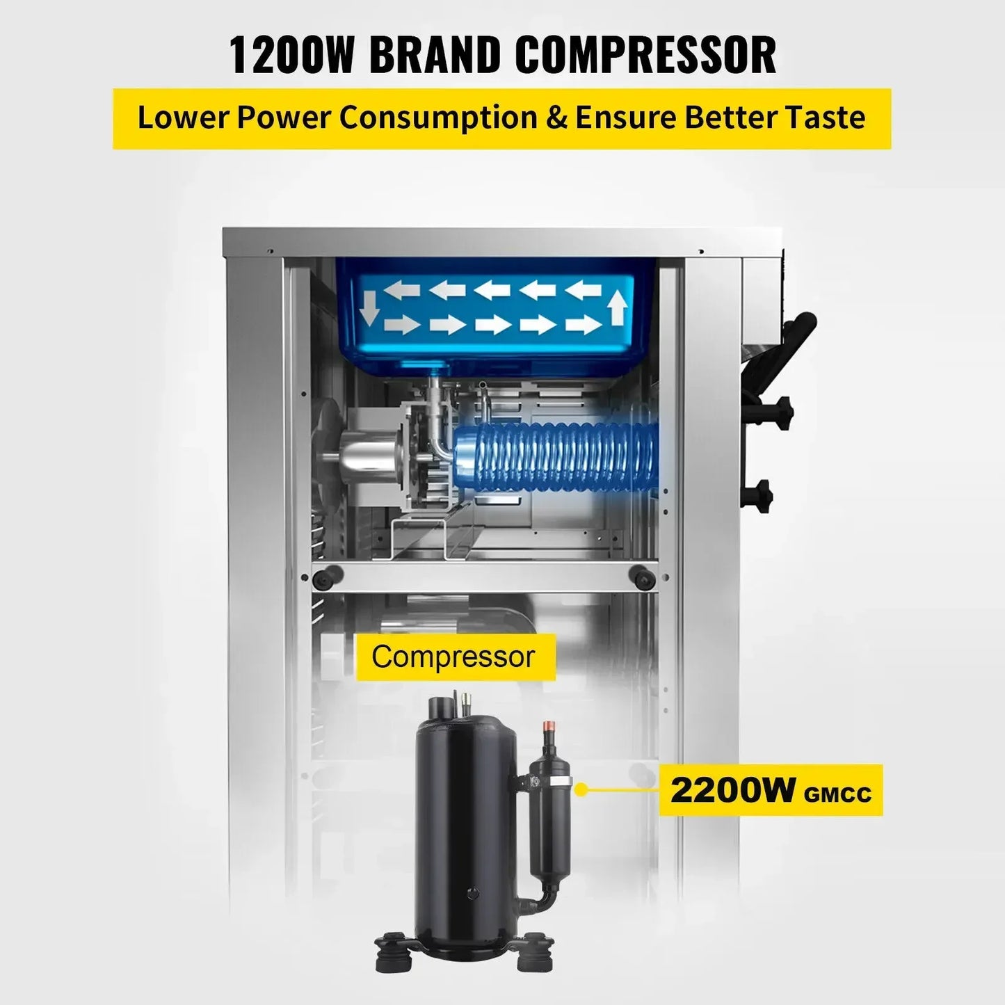 Vevor neue kommerzielle Soft eismaschine zum Verkauf gebratene Rolle nach Hause Instant-Eismaschine 220v Edelstahl