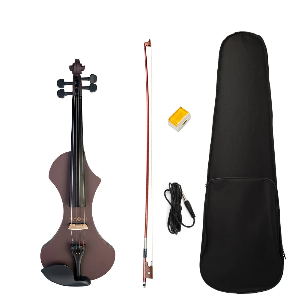 Mugig Spezielle Design 4/4 Volle Größe Massivholz Elektrische Violine Set Anfänger Akustische Violine Geige mit Fall Violine Bogen