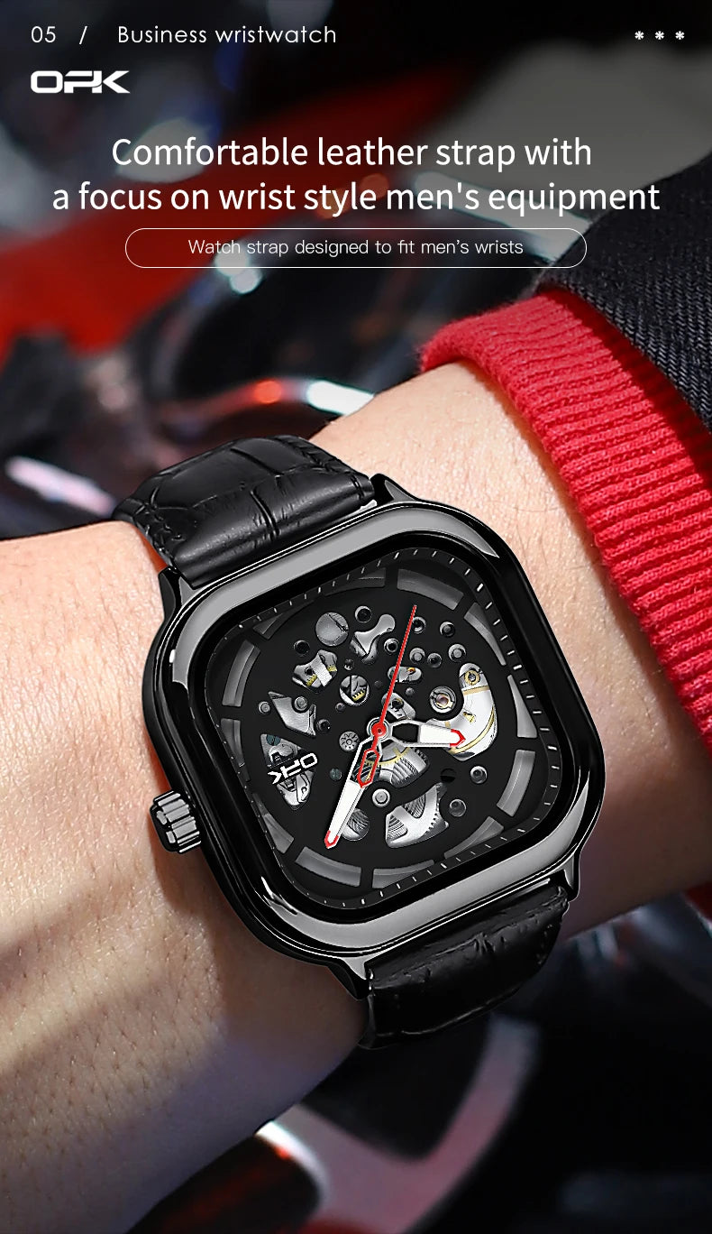 OPK 8173 Uhren Für Männer Casual Einfache Original Automatische Mechanische Wasserdicht Leucht Hohe Qualität Armbanduhr Reloj Hombre