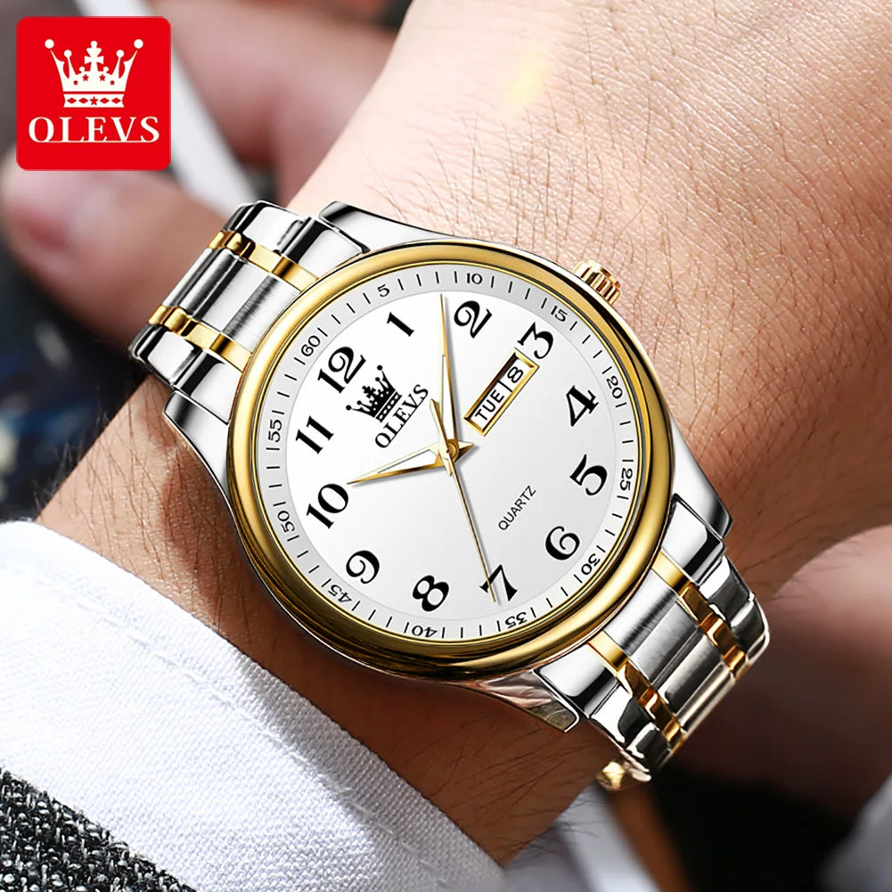 OLEVS Klassische männer Quarzuhr Wasserdichte Edelstahl Band Mode Casual herren Uhr Geschenk Datum Uhr 5567