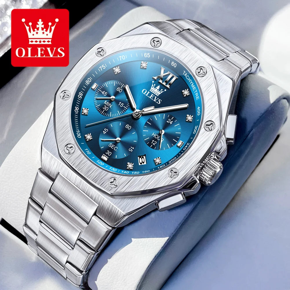 OLEVS 3626 Uhren Für Männer Marke Multifunktionale Chronograph Armbanduhr Original Wasserdicht Leucht Quarz Relogios Masculino