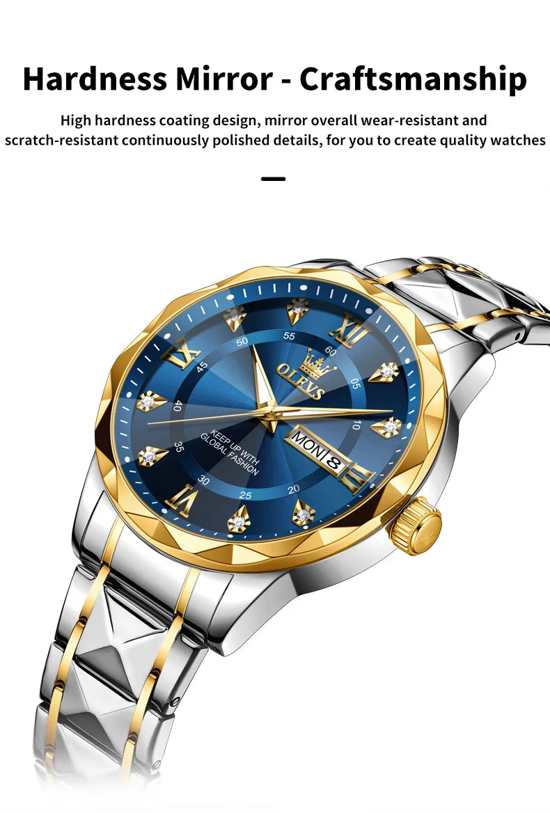 OLEVS 5609 Uhren Für Männer Mode Quarz Armbanduhr Original für Männliche Wasserdichte Leucht Automatische Bewegung Reloj Hombre