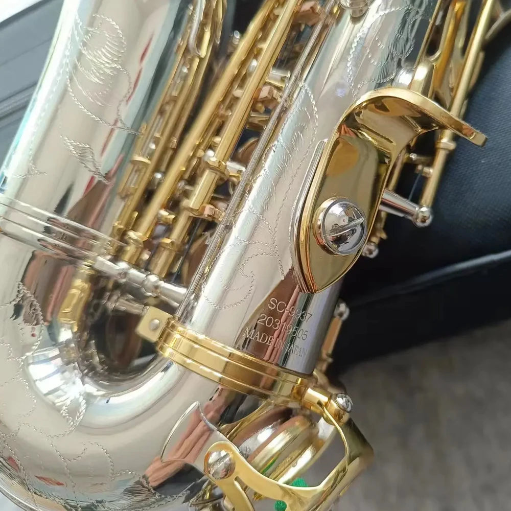 High-End sc9937 bb gebogenes Soprans axophon Weißgold Sax Musik instrument profession elle Leistung mit Koffer