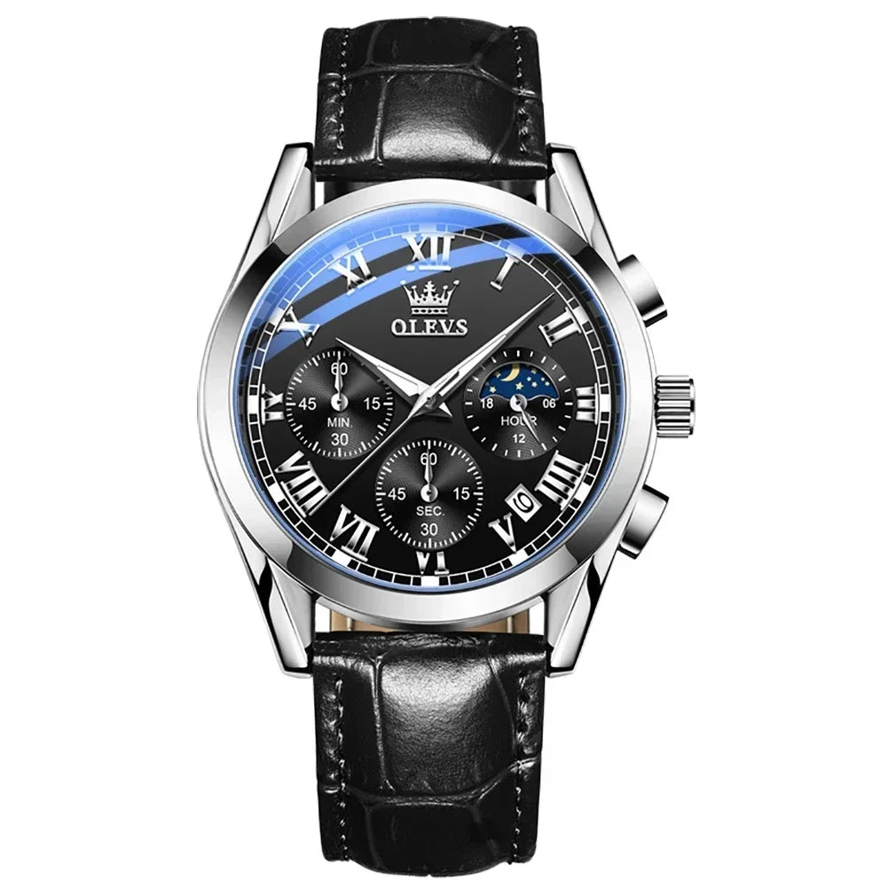 OLEVS Quarzuhr für Männer Top Marke Luxus Uhren Mondphase wasserdicht Herren uhren Mode Chronograph Armbanduhren Für Männer