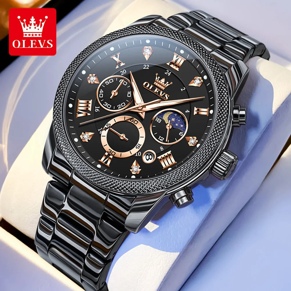 OLEVS 3660 Herrenuhr Business Simply Original Quarzuhr Wasserdicht Leuchtende Uhr Für Mann Multifunktionale Chronograph Reloj