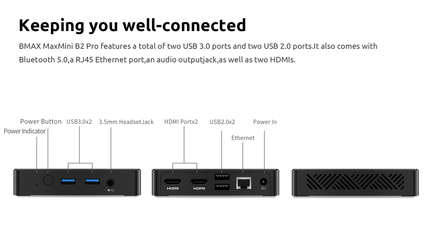 BMAX B2 Pro Mini-PC - Kompakte Leistung für Multimedia und mehr