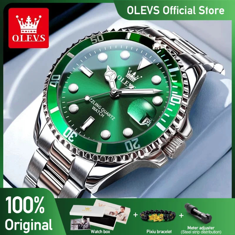 OLEVS herren Uhren Mode-Business Wasserdicht Quarz Armbanduhr Männer Top Marke Luxus Edelstahl Strap Sport Uhr Männlich