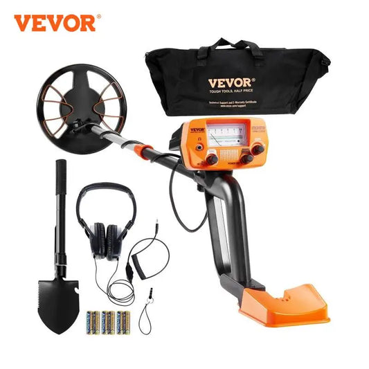 VEVOR Metalldetektor Kit für Erwachsene Multifunktionaler Profi-Detektor mit 2 Modi Metallsuchgerät wasserdichte 20,3cm Spule für Größere Tiefe, mit Schaufel und Tragetasche