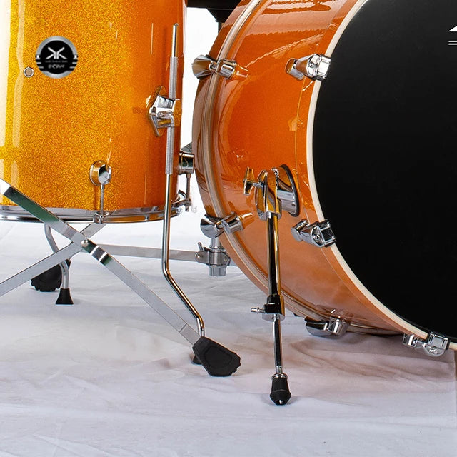 High quality PVC Drum heads Eco-friendly Stage performance Teaching Yellow drum set 7 pieces drum kit set