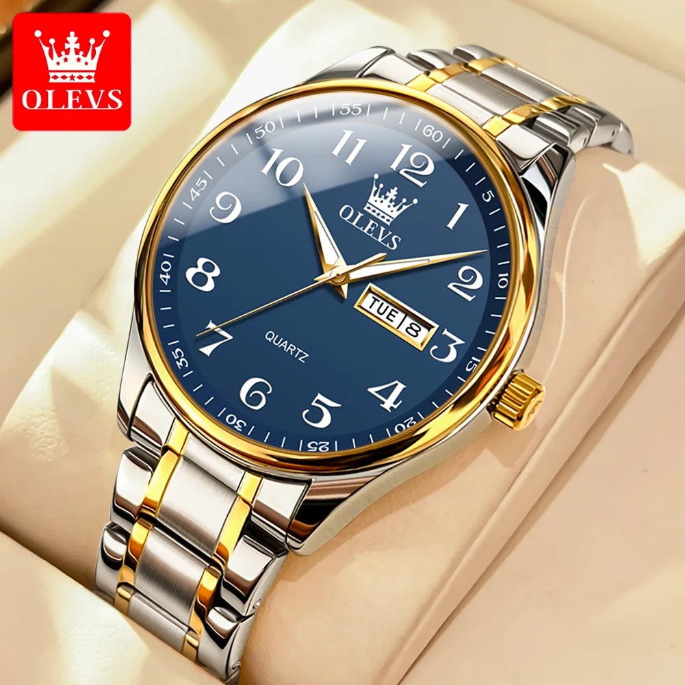 OLEVS Klassische männer Quarzuhr Wasserdichte Edelstahl Band Mode Casual herren Uhr Geschenk Datum Uhr 5567