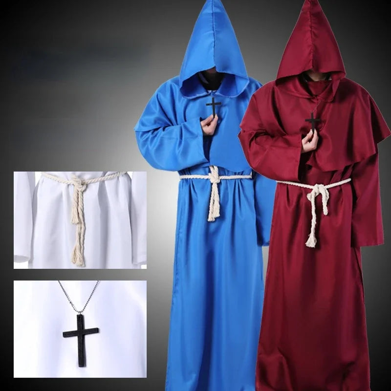 Neue Halloween Männer mittelalter liche Mönch Roben Mönch Kostüme Zauberer Kostüme Priester Kostüme Cosplay Kostüme