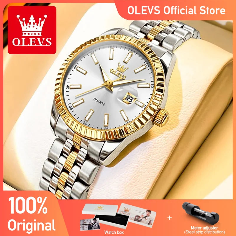 Olevs Damen uhren Luxus journal Original Quarz Armbanduhr für Damen Datum Lupe wasserdicht leuchtend elegnat