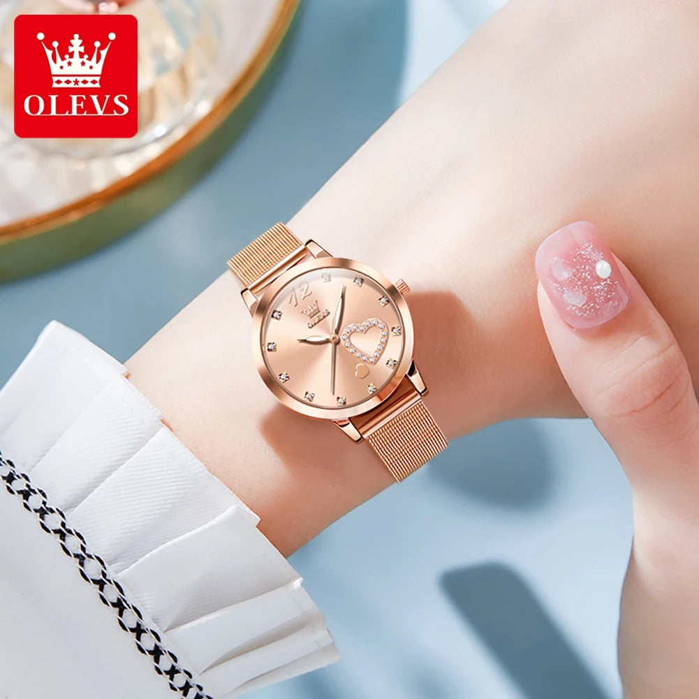 Olevs Damen uhren Casual Trend Uhr für Mädchen Top Marke Original Armbanduhr wasserdicht leuchtenden Edelstahl neue Farbe