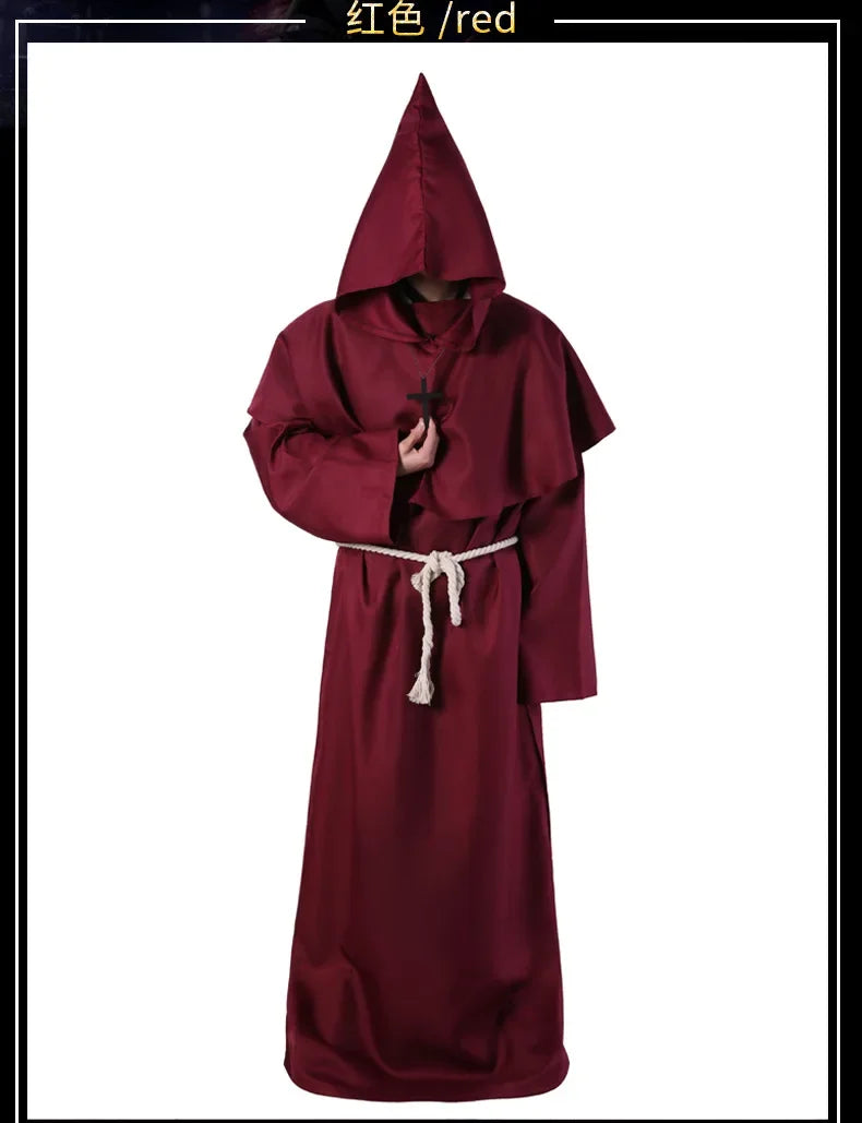 Neue Halloween Männer mittelalter liche Mönch Roben Mönch Kostüme Zauberer Kostüme Priester Kostüme Cosplay Kostüme