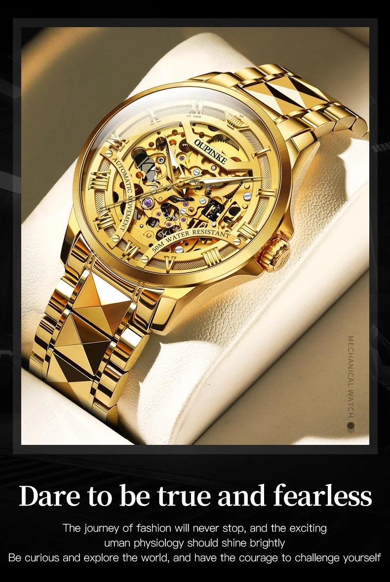 Oupinke 3210 original Herren uhr Top Luxusmarke Gold Wolfram Stahl Herren automatische mechanische Uhr klassische Mode Herren uhr