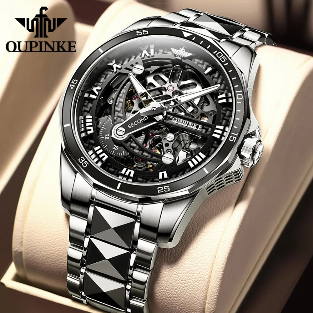 Oupinke tourbillon Herren uhr Schweizer Luxusmarke Herren automatische mechanische Uhr wasserdichte Saphir Business Herren uhr