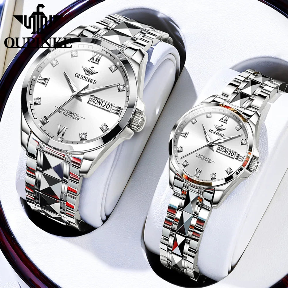 OUPINKE 3262 Luxury Brand Watch Original Couple Watch Automatic Mechanical Watch High Gift Set Men's Women's Waterproof Watch