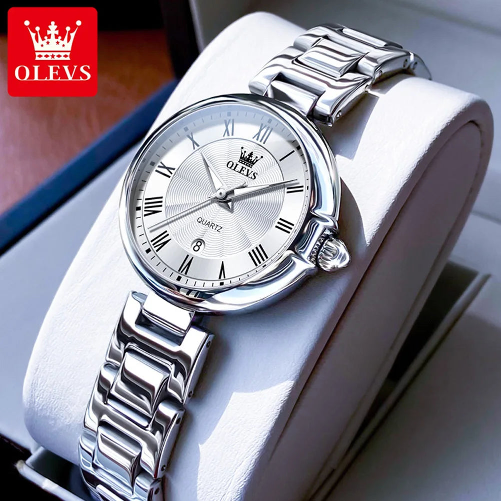 OLEVS 5608 Luxus Marke frauen Uhr Klassische Mode Wasserdicht Leucht Kalender Uhr Elegante Quarz Frauen Uhr Reloj Hombre