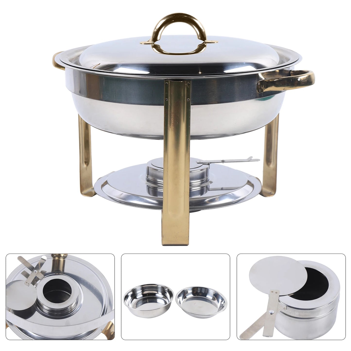 4L Edelstahl Chafing Dish Restaurant Buffet Lebensmittel Wärmer Container Chafer Dish Lebensmittel Isolierung Für Home Zubehör Küche