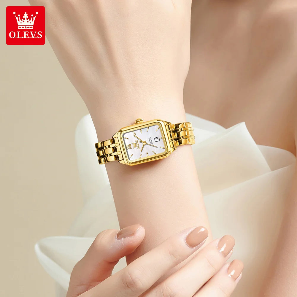 Olevs Damen uhren elegante Mode Original Damen uhr wasserdicht goldenes Licht Luxus Armbanduhr Datum reloj mujer