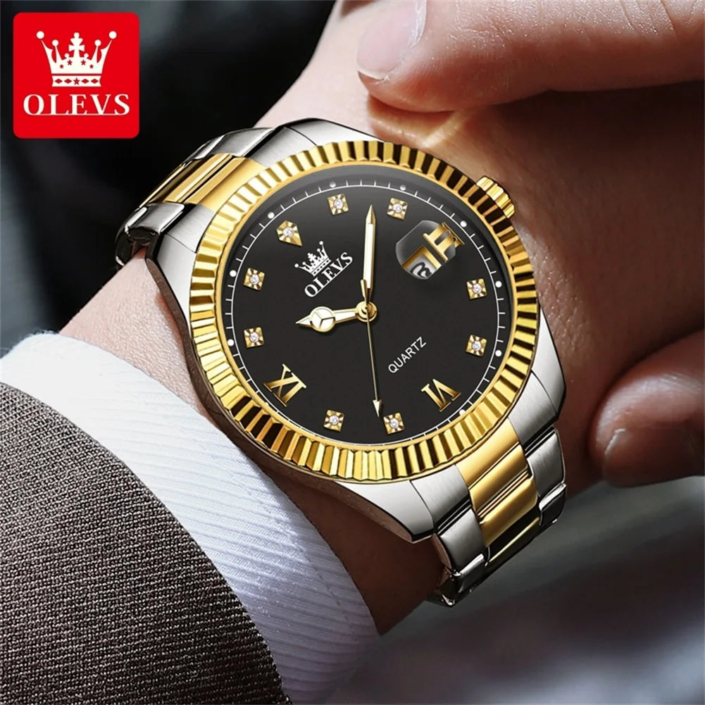 Olevs uhren für männer top marke klassiker mode quarz armbanduhr original für männliche wasserdichte leuchtende reloj hombre