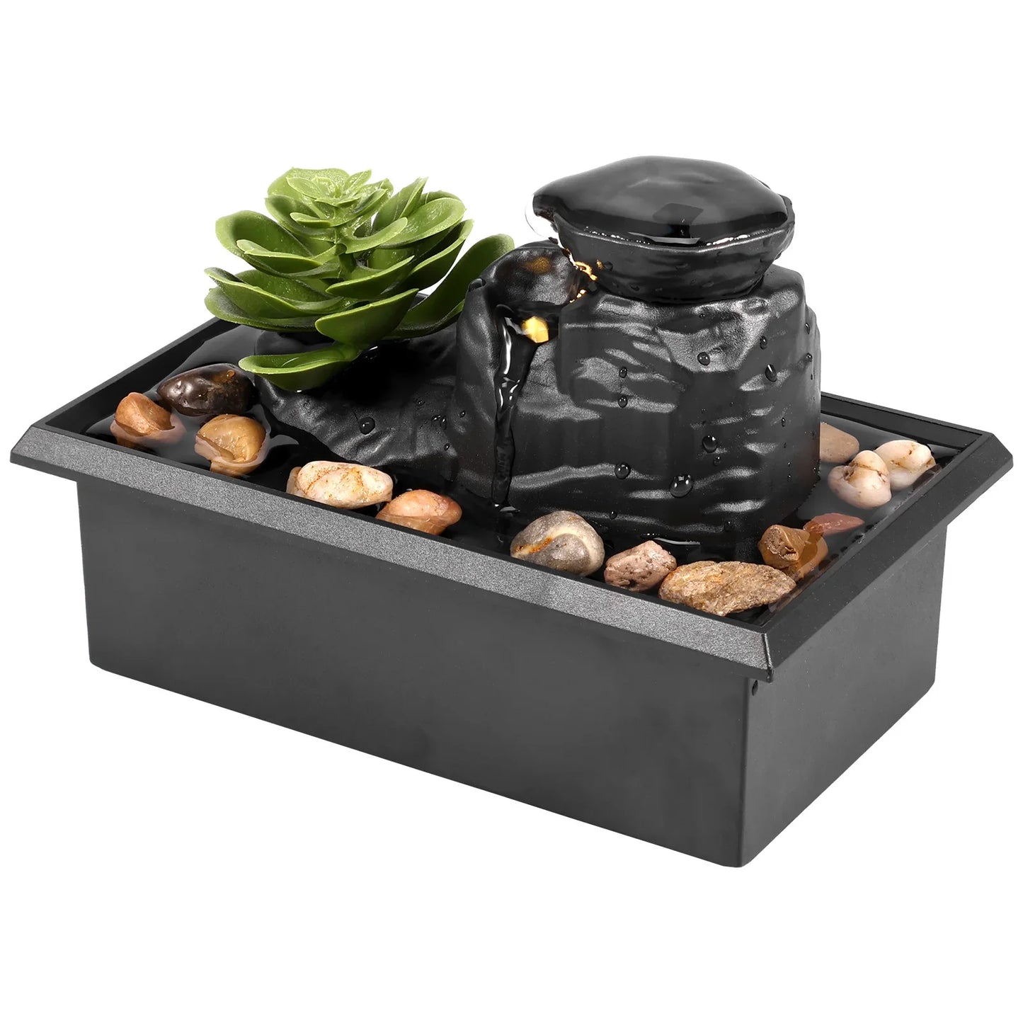 Tisch brunnen mit leichter Batterie/USB-betriebener Innen wasser brunnen mit Zen-Meditations brunnen dekor für Büros chlaf zimmer