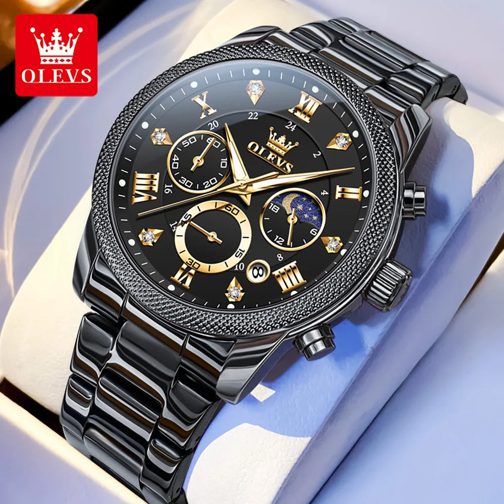 OLEVS 3660 Herrenuhr Business Simply Original Quarzuhr Wasserdicht Leuchtende Uhr Für Mann Multifunktionale Chronograph Reloj