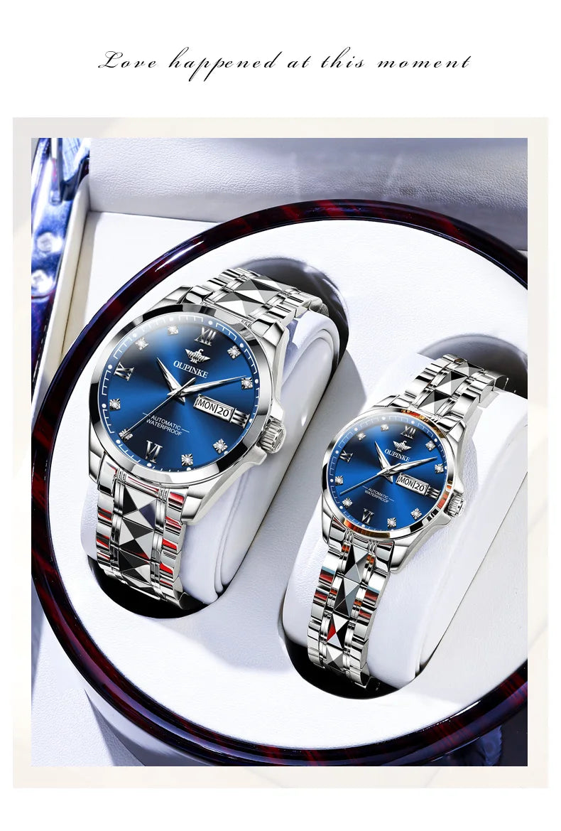 OUPINKE 3262 Luxury Brand Watch Original Couple Watch Automatic Mechanical Watch High Gift Set Men's Women's Waterproof Watch