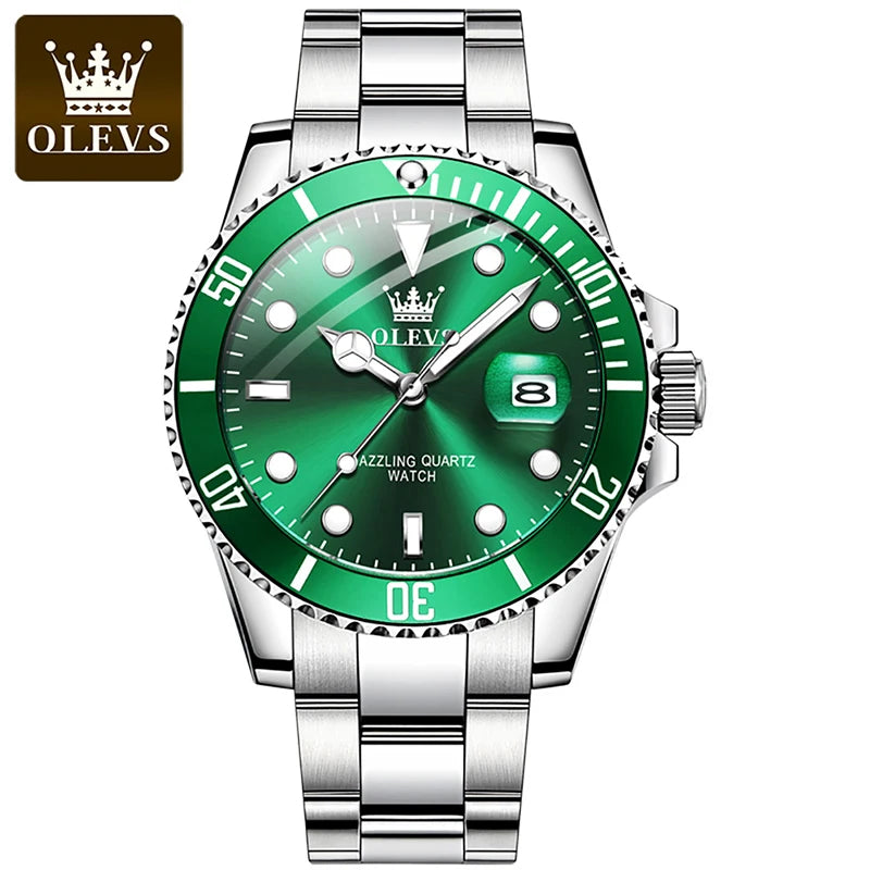 OLEVS Herren Quarzuhren Top-marke Luxus Business Wasserdicht Leucht Große Zifferblatt Männer Armbanduhren Sport Edelstahl Uhr