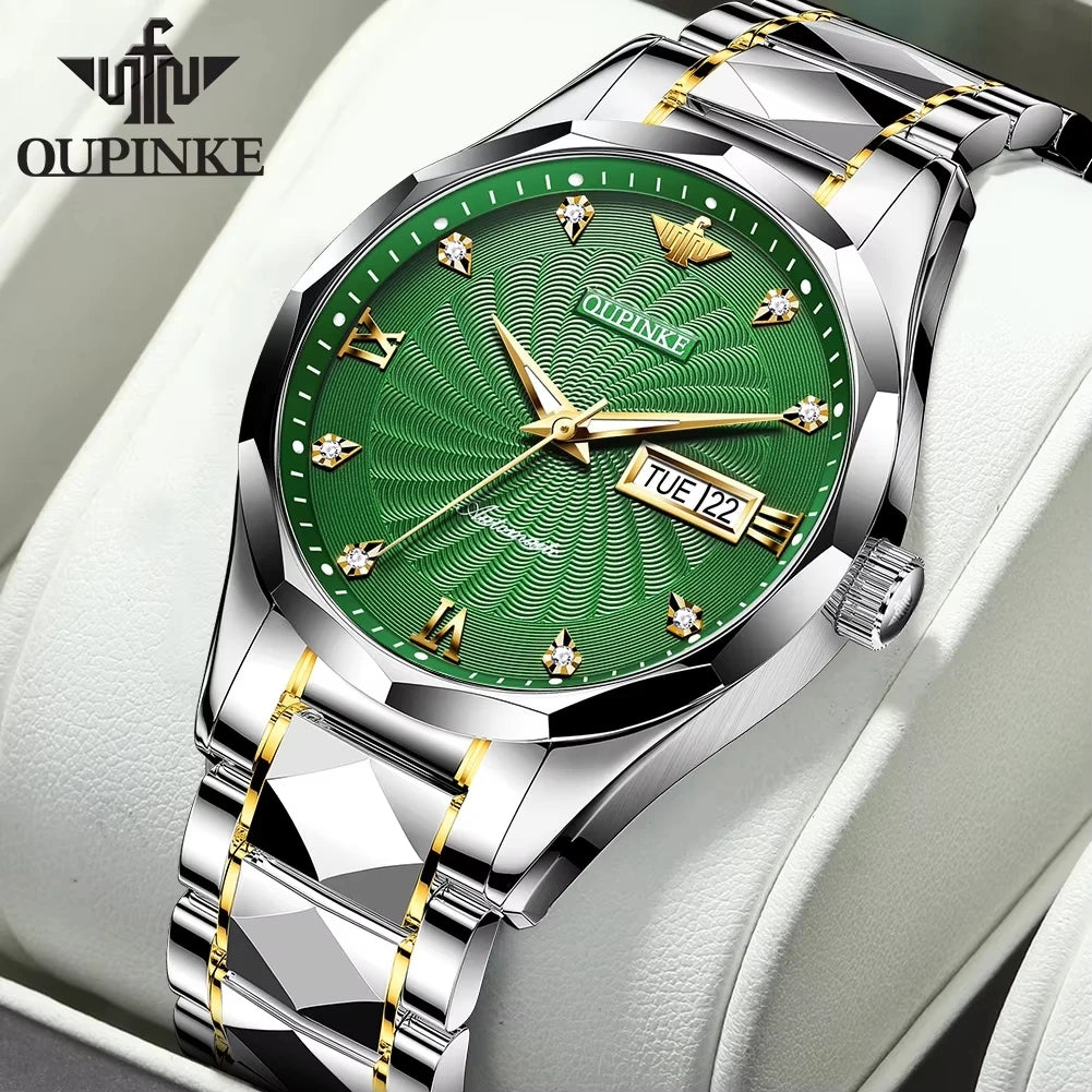 OUPINKE 3169 Men's Watch Top Swiss Certified Luxury Brand Men's Automatic Mechanical Watch Fashion Business Calendar Men's Watch