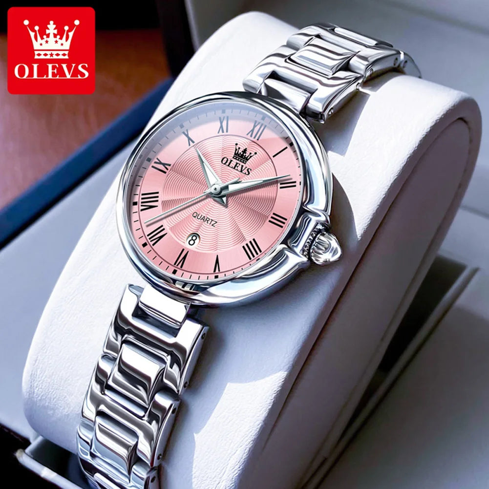 OLEVS 5608 Luxus Marke frauen Uhr Klassische Mode Wasserdicht Leucht Kalender Uhr Elegante Quarz Frauen Uhr Reloj Hombre