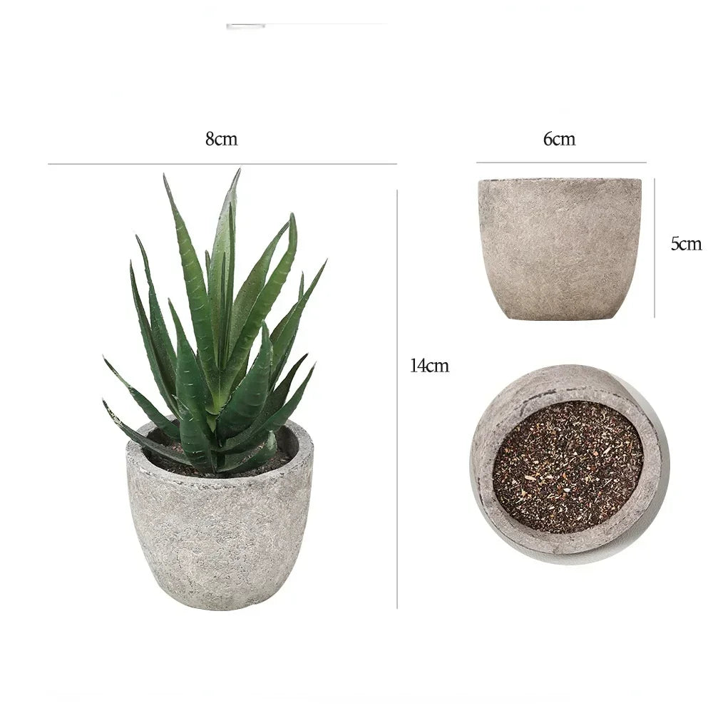 Mini künstliche Aloe Pflanzen Bonsai kleine simulierte Baum Topfpflanzen gefälschte Blumen Büro Tisch Topf Ornamente Hausgarten Dekor