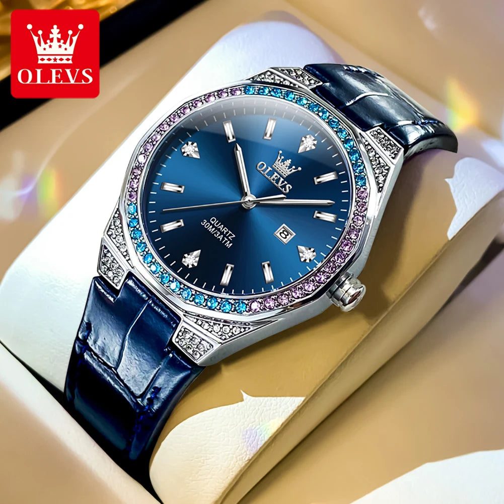 Olevs Damen uhren leichtes Luxus mode Zifferblatt Original Quarz Armbanduhr für Mädchen Diamant wasserdichte Damen uhr