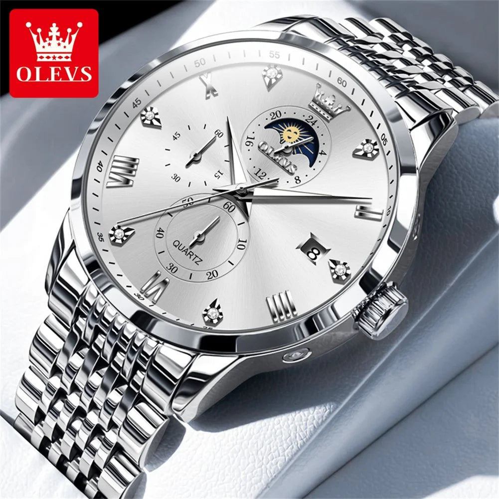 Olevs 2925 Herren uhr Original Marke Quarz Armbanduhr wasserdichte Leucht uhren für Herren automatische datethree kleine Zifferblatt reloj