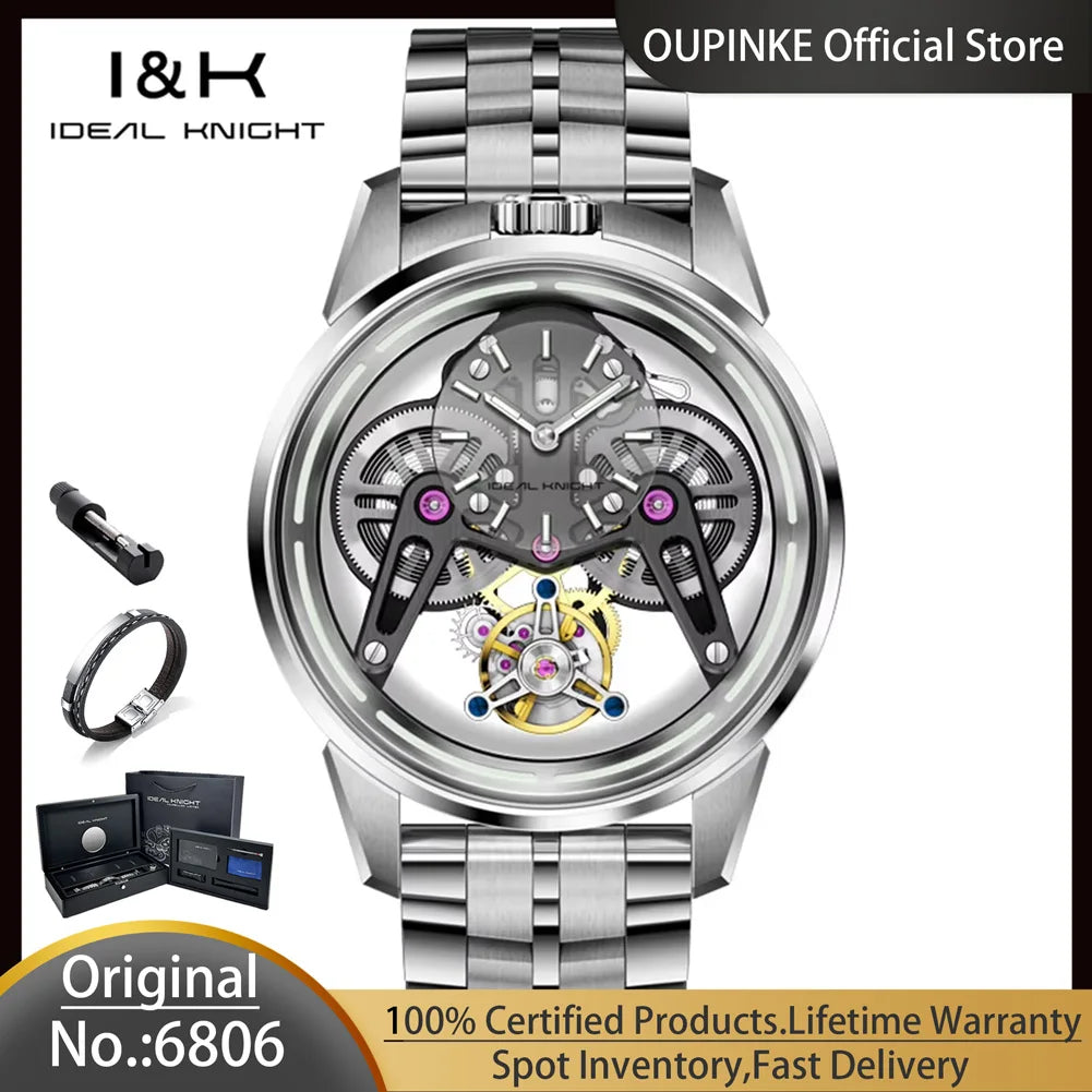 Ideale Ritter 6806 High-End Herren uhren Luxus Tourbillon automatische mechanische Armbanduhr für Herren (zukünftige Kampf rüstung Serie)