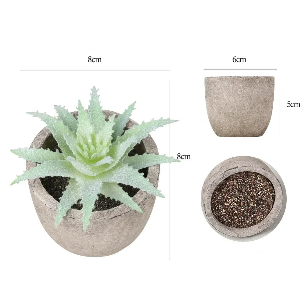 Mini künstliche Aloe Pflanzen Bonsai kleine simulierte Baum Topfpflanzen gefälschte Blumen Büro Tisch Topf Ornamente Hausgarten Dekor