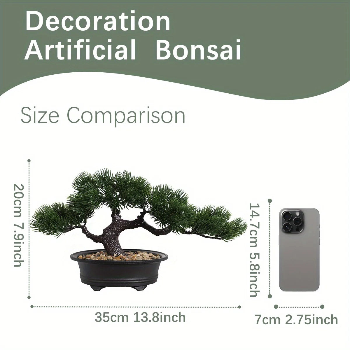 1pc künstlicher Bonsai-Baum: ein Zen-Garten-Akzent künstliche Pflanze pp Material schwarzer Pflanzer Home Office Party Dekoration