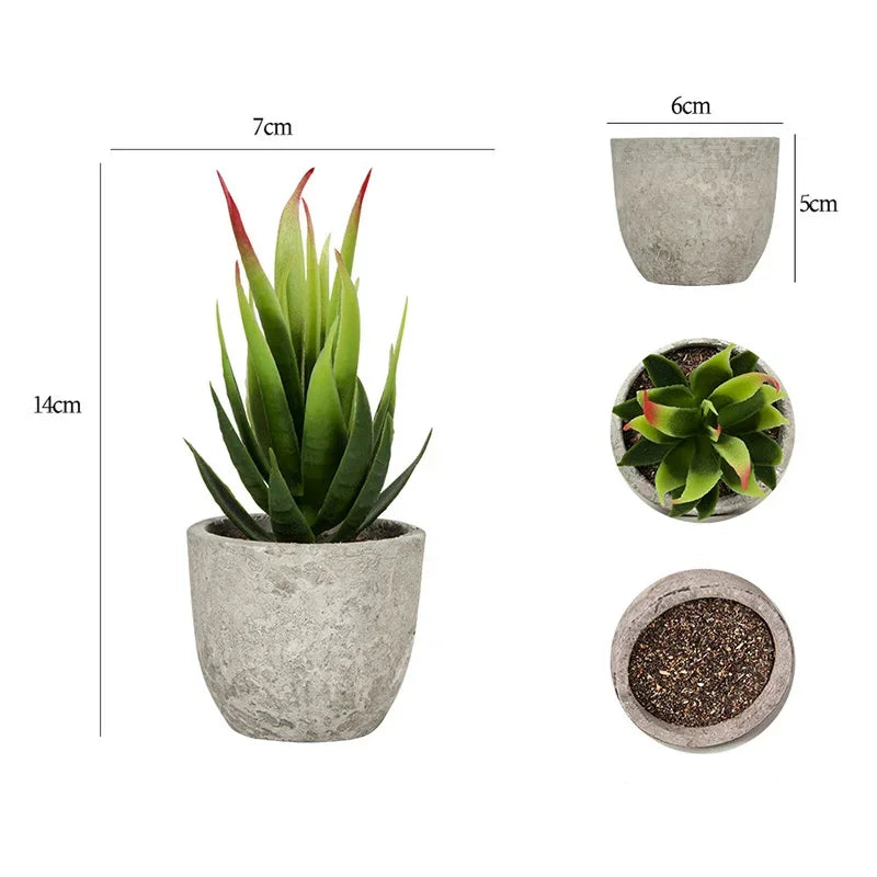 Mini künstliche Aloe Pflanzen Bonsai kleine simulierte Baum Topfpflanzen gefälschte Blumen Büro Tisch Topf Ornamente Hausgarten Dekor