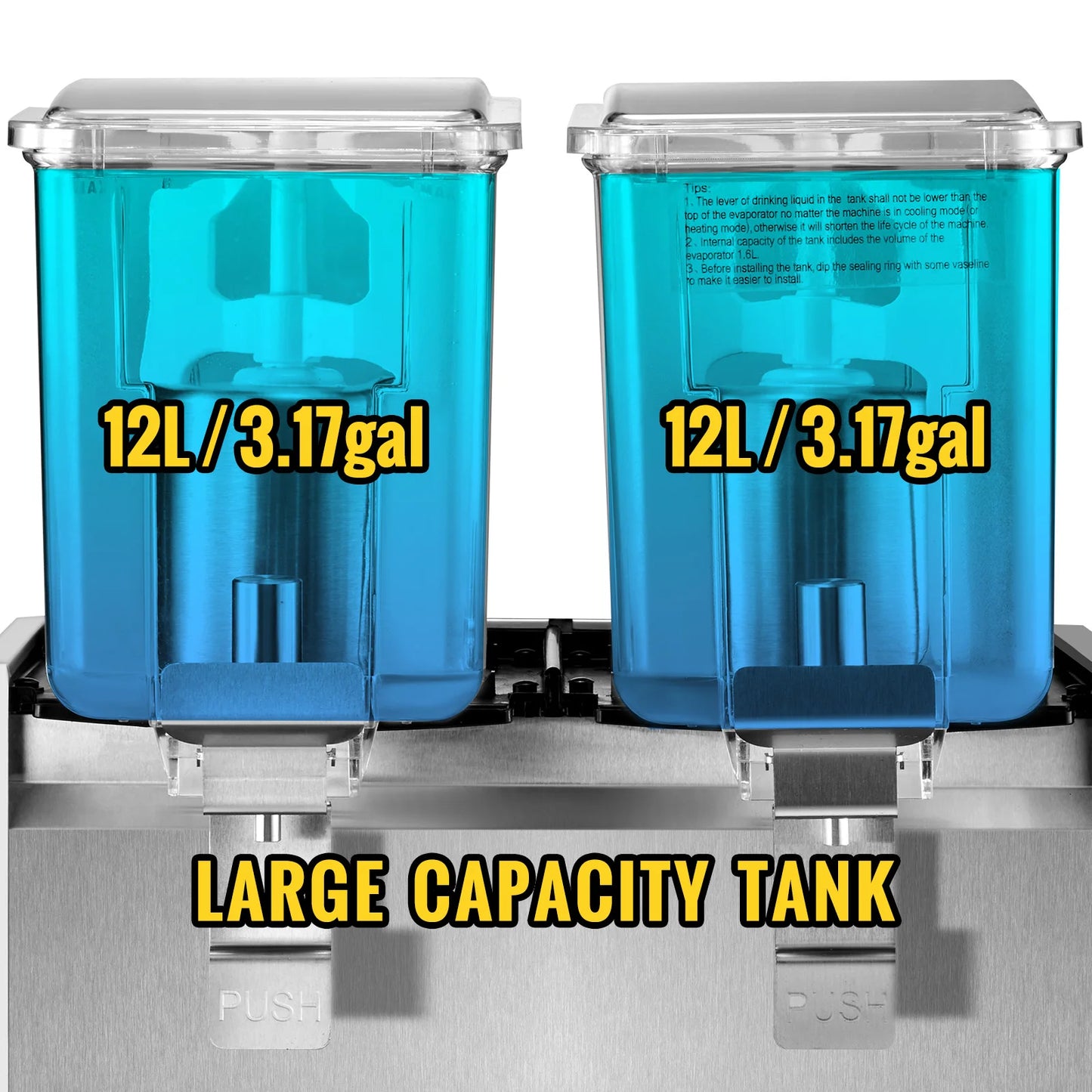 VEVOR 12L x 2 Tanks Getränkespender Schwarz Saftspender Edelstahl Getränkespenderzapfen Trinkwasserspender für Kommerzielle oder zu Hause