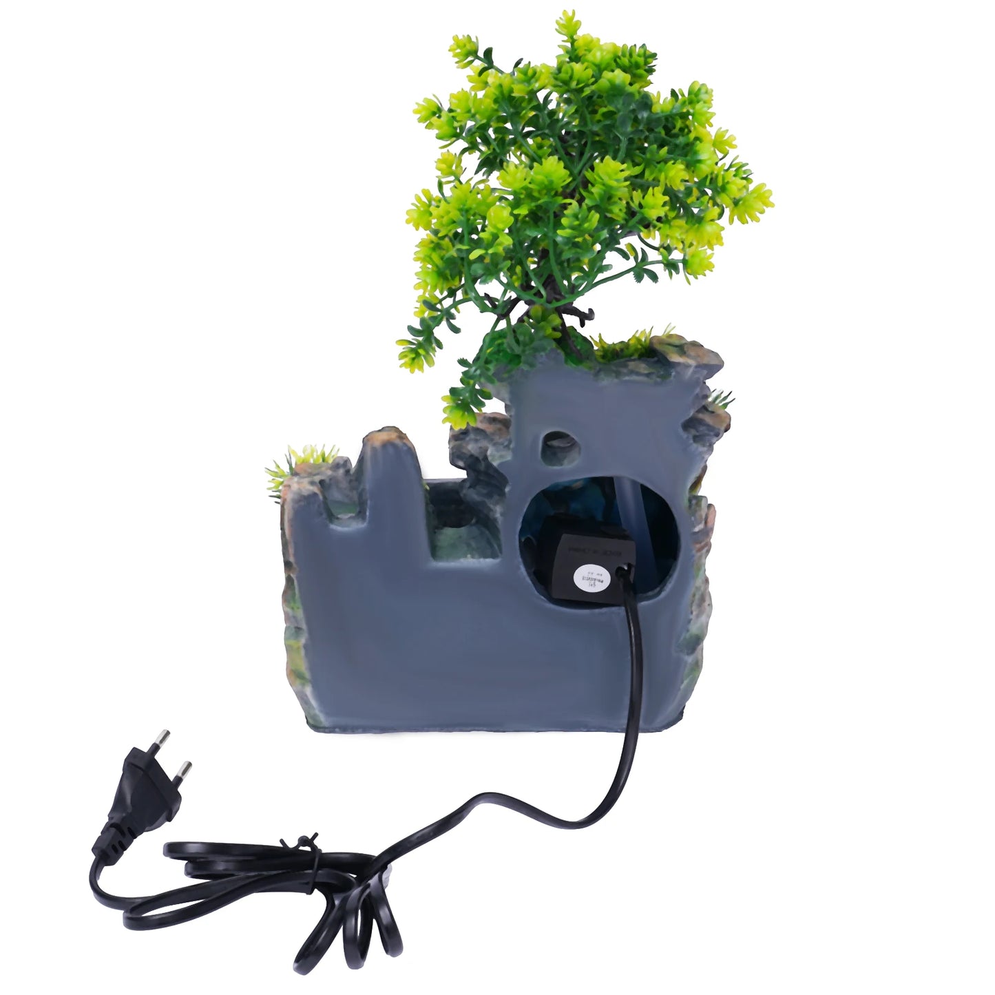 Desktop-Brunnen Ornament Innen harz Steingarten Wasserfall Desktop-Ornament Home-Office-Dekor 220v