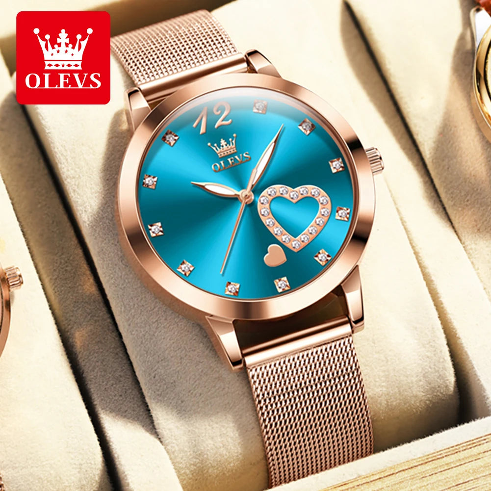 Olevs Damen uhren Casual Trend Uhr für Mädchen Top Marke Original Armbanduhr wasserdicht leuchtenden Edelstahl neue Farbe