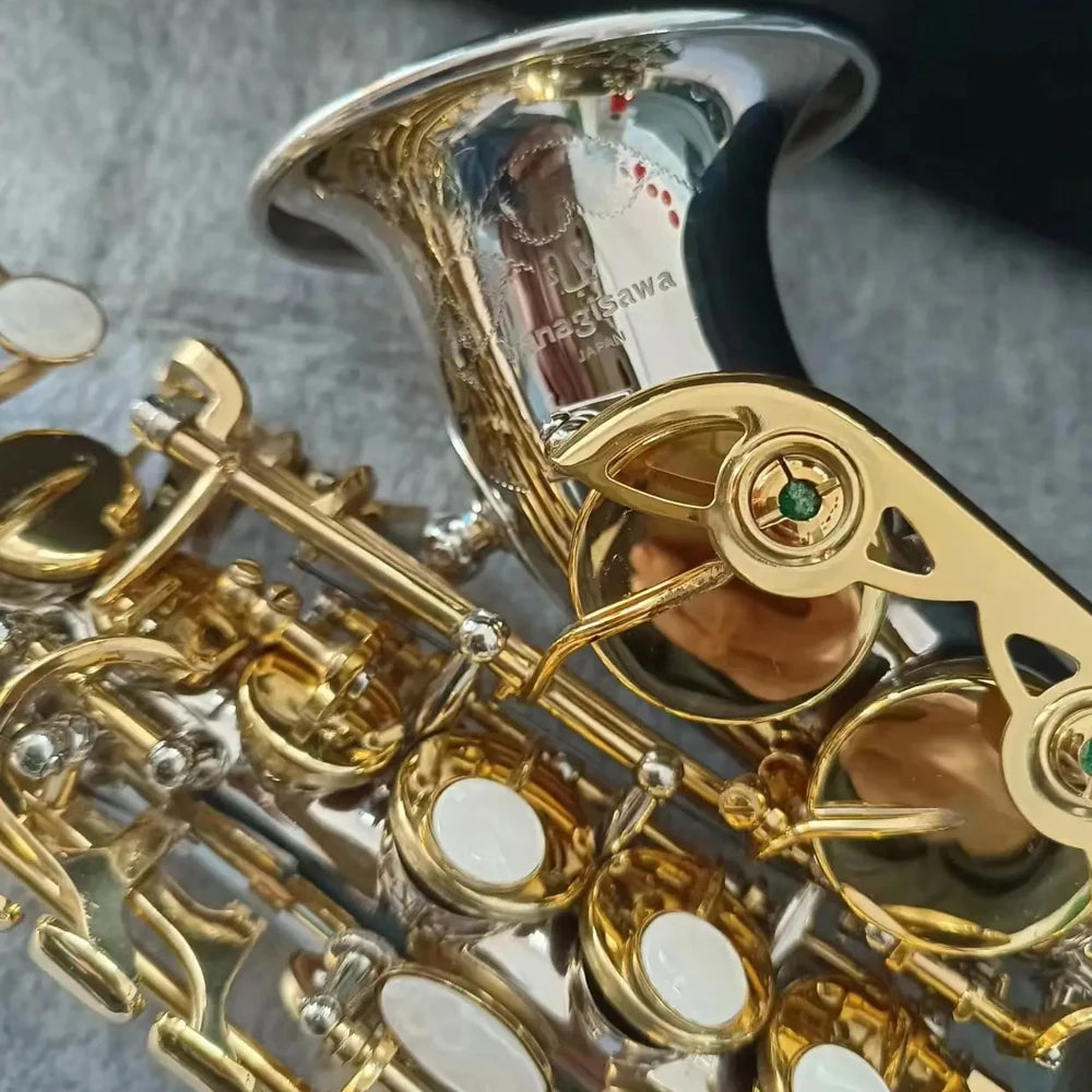 High-End sc9937 bb gebogenes Soprans axophon Weißgold Sax Musik instrument profession elle Leistung mit Koffer